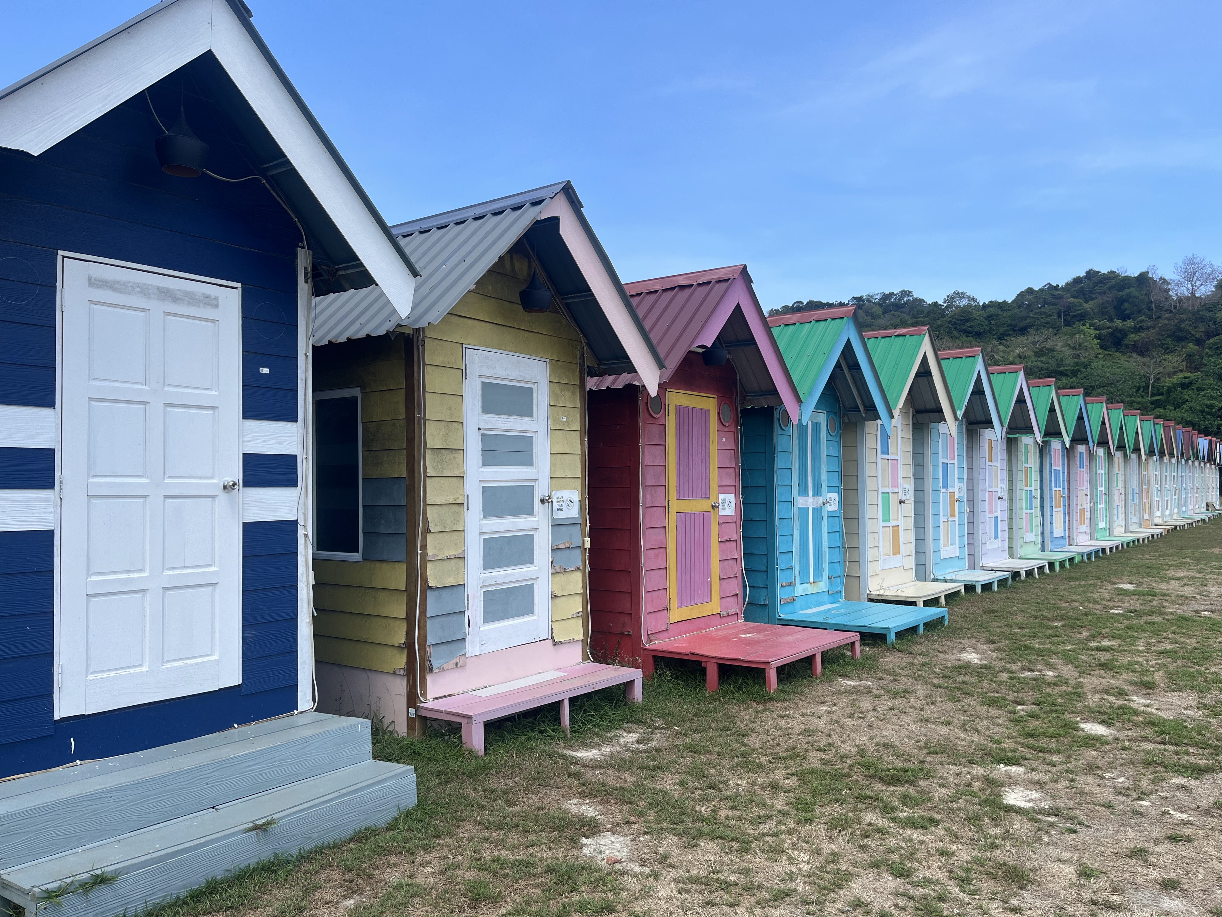 colorful huts